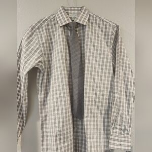 Men's Plaid Dress Shirt with Tie